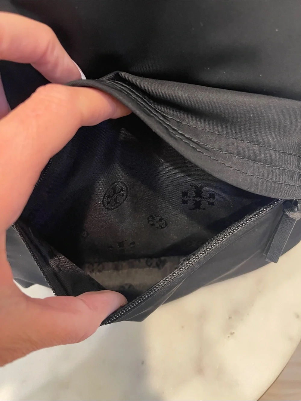 Tory Burch Black Nylon Logo Backpack